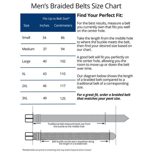 CTM Men's Big & Tall Elastic Braided Stretch Belt with Silver Buckle - Picture 3 of 3